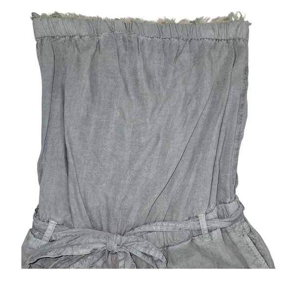 Cloth & Stone Anthropologie Everglade Olive Green Frayed Stapless Jumpsuit in S - Picture 3 of 9